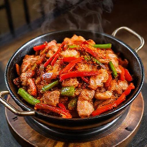 创意农家小炒肉(加泡椒)