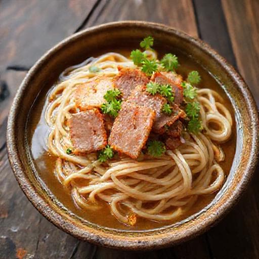 創意擔仔麵佐蒜泥白肉