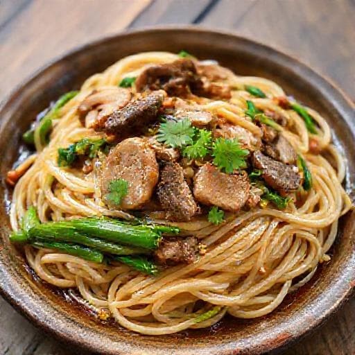 客家炒粄條 (Hakka Stir-fried Rice Noodles)