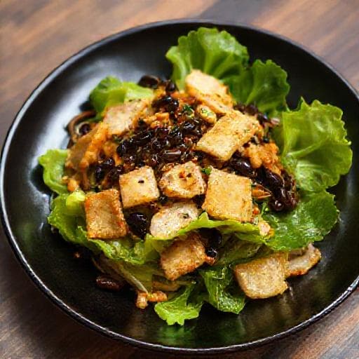 創意豆豉鯪魚炒油麥菜 (加入腐皮)