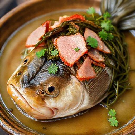 客家风味梅菜蒸鯇魚