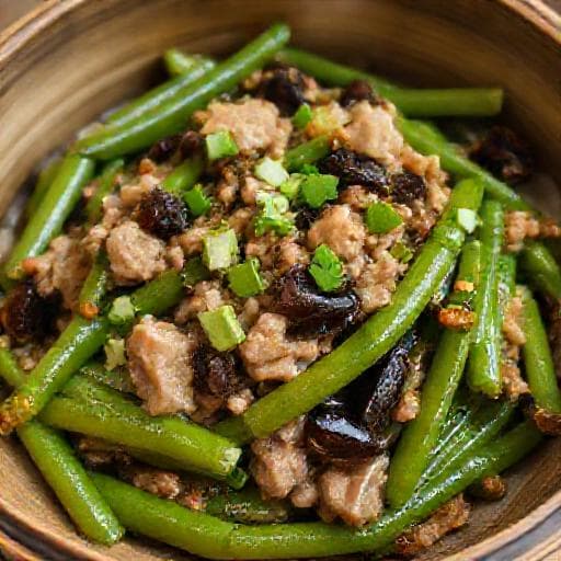 潮式榄菜肉碎蒸豆角