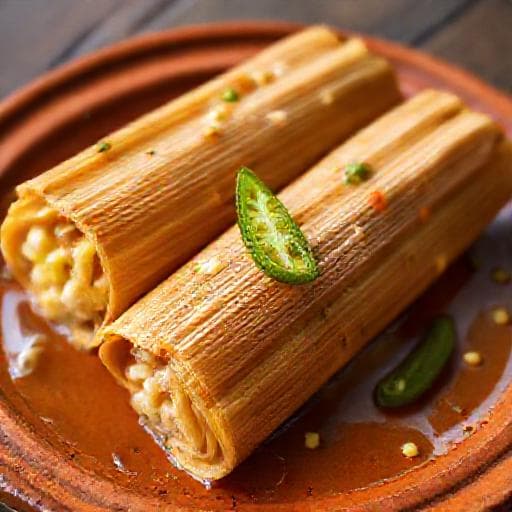 Tamales de Elote con Queso y Chile Serrano