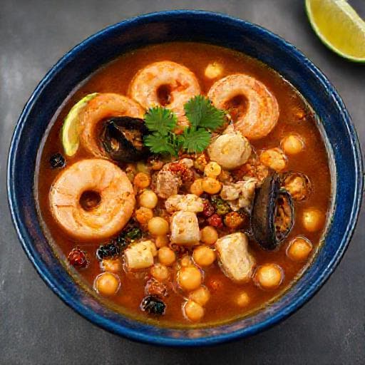 Caldo Tlalpeño con Mariscos