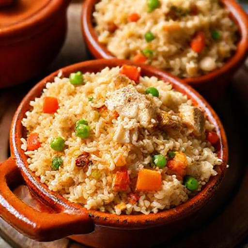 Arroz al Horno Rápido con Pollo y Verduras