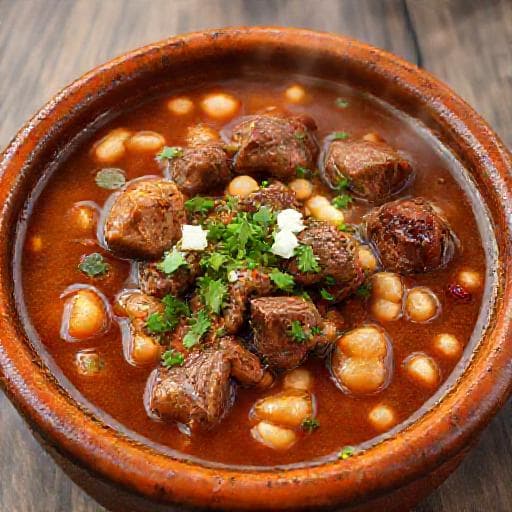 Carne en su Jugo Estilo Norteño con Frijoles Charros