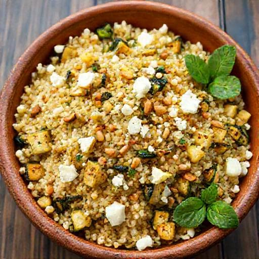 Ensalada de Cuscús con Calabacín Asado y Queso Feta
