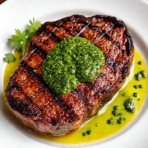 Ojo de Bife a la Parrilla con Chimichurri Rápido