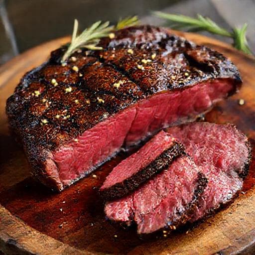 Ojo de Bife a la Parrilla con Costra de Ajo y Romero