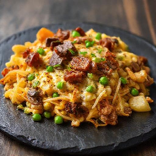 Revuelto Gramajo con Panceta y Champiñones