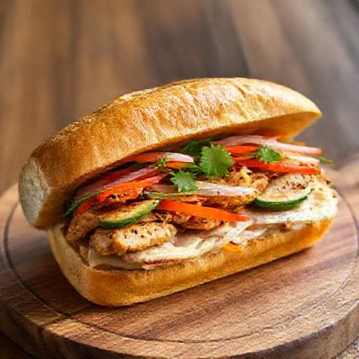 Bocadillo Vietnamita de Pollo Clásico (Bánh Mì Gà)