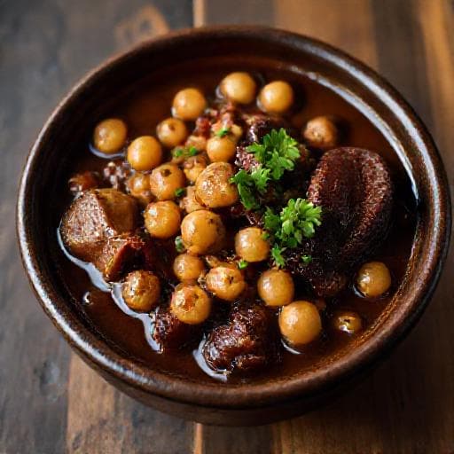 Mondongo con Garbanzos y Morcilla