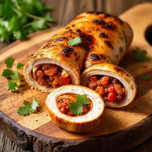 Pamplona de Pollo con Chorizo y Pimientos
