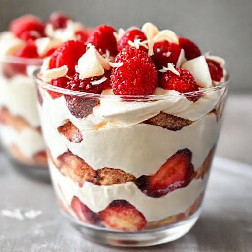 Postre Chajá con Frutos Rojos y Chocolate Blanco