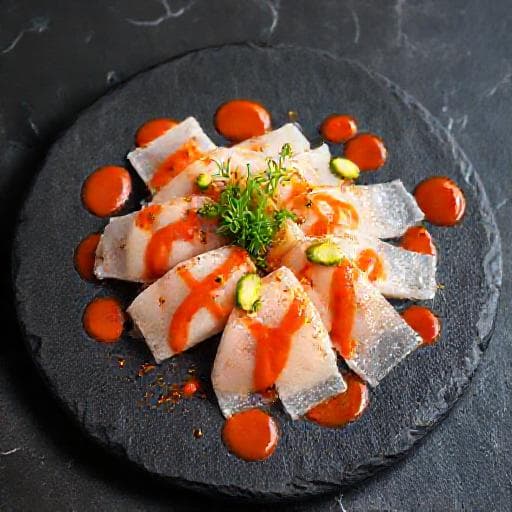 Tiradito Rápido de Lenguado con Salsa de Rocoto