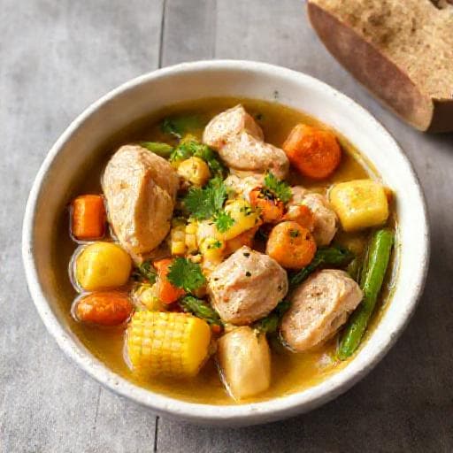 Sancochado Rápido de Pollo y Verduras