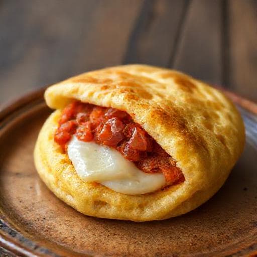 Arepa Boyacense con Hogao y Queso