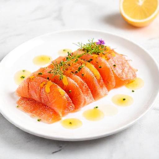 Usuzukuri de Salmón Rápido con Aderezo de Cítricos
