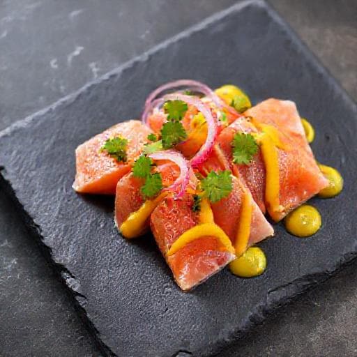Usuzukuri de Salmón con Toque Peruano