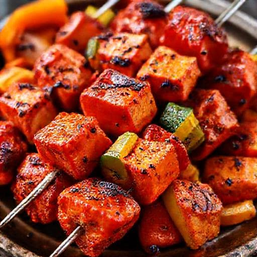 Brochetas de Pollo Tandoori con Verduras