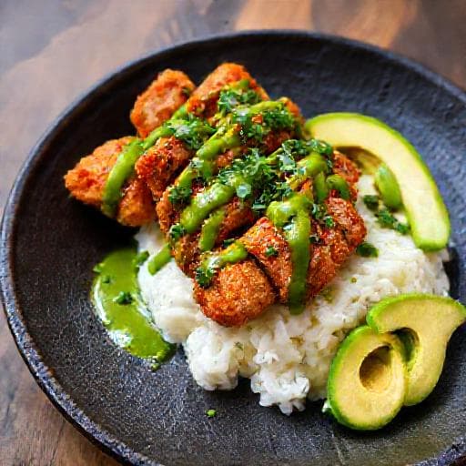 Fritada con Salsa de Cilantro y Ají