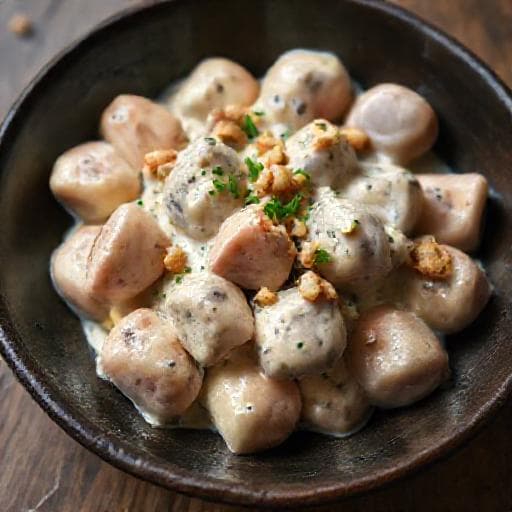 Gnocchi de Remolacha y Ricota con Salsa Cremosa de Queso Azul
