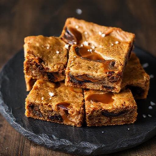 Blondies de Caramelo Salado con Toque de Café