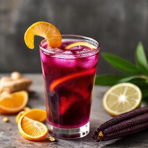 Chicha Morada con Toque Cítrico y Jengibre