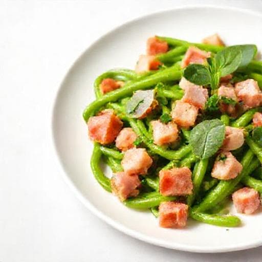 Habas Tiernas Salteadas con Jamón y Menta
