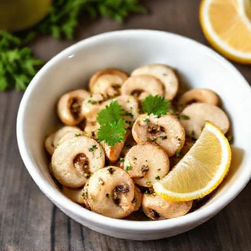 Champiñones al Ajillo con Vino Blanco y Limón