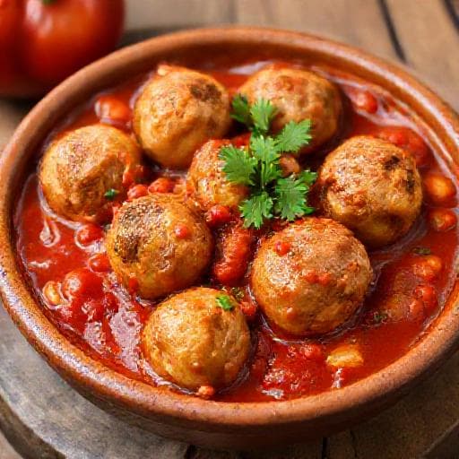 Albóndigas de Pollo en Salsa Española Tradicional