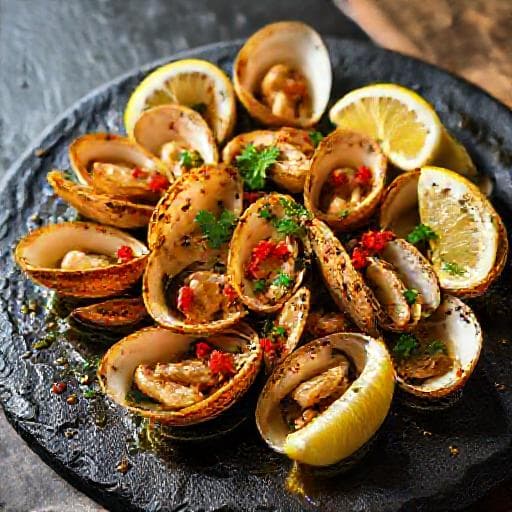 Navajas a la Plancha con Limón y Guindilla