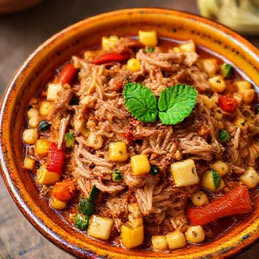 Ropa Vieja Canaria con Cerdo y Verduras de Temporada