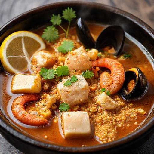 Gofio Escalado con Pescado y Mariscos