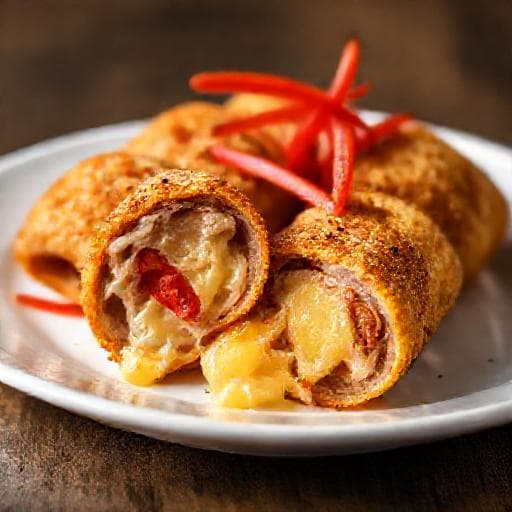 Flamenquines con queso y pimientos