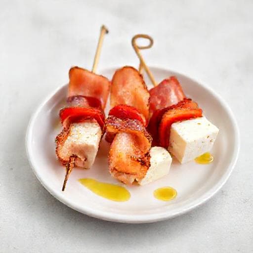 Pincho Rápido de Bacon, Piquillo y Queso Fresco