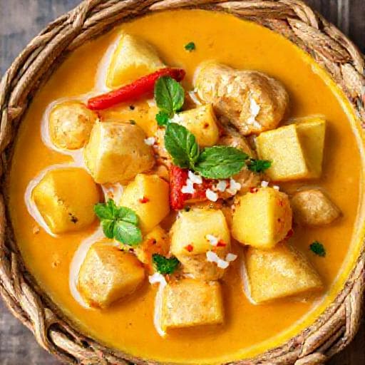 Curry Cremoso de Pollo con Coco y Piña