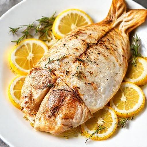Rodaballo al Horno con Limón y Hierbas