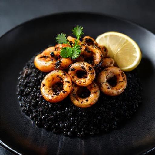 Chipirones en su Tinta con Arroz Negro