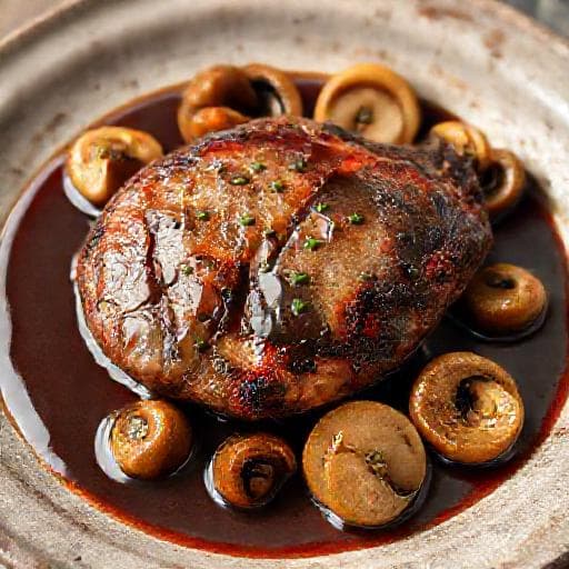 Duebryst med Portvinssauce og Svampe