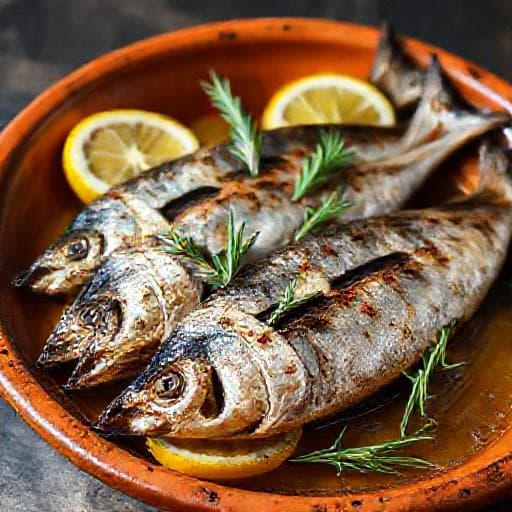 Grillede sardiner med citron og rosmarin