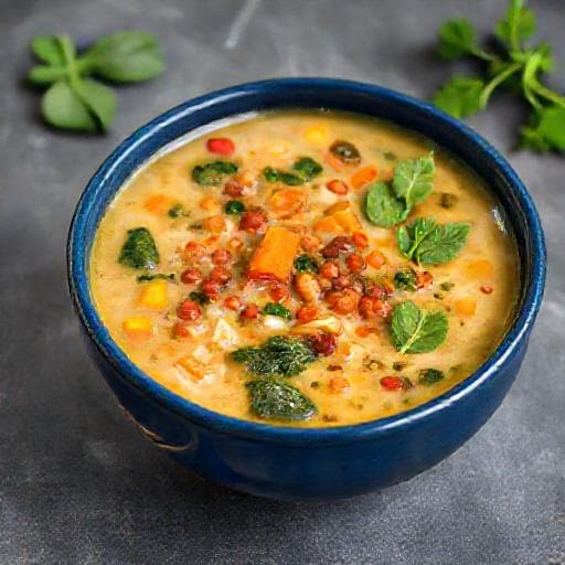 Linsesuppe med Kokosmælk og Grøntsager