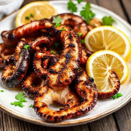Klassisk Grillet Blæksprutte