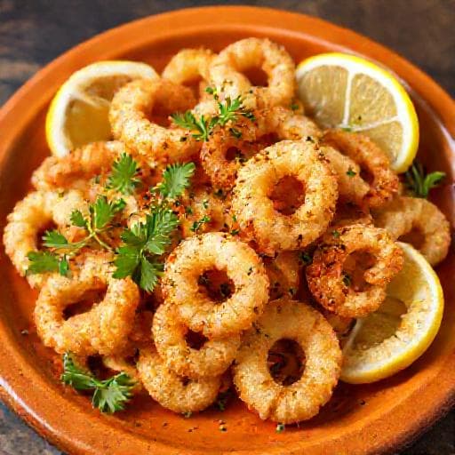 Friteret Calamari med Citron og Urter (Spansk Stil)