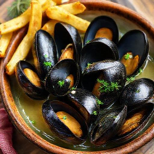 Hurtige Moules Frites med Urter