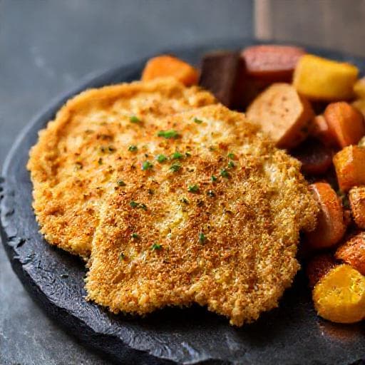 Sellerischnitzel med Senneps- og Panko-panering