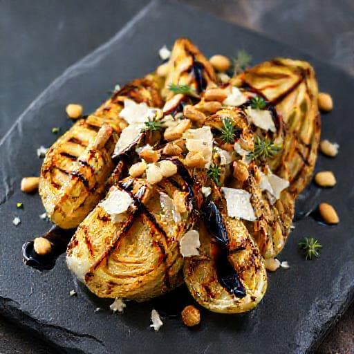 Kreativ Grillet Spidskål med Parmesan og Balsamico
