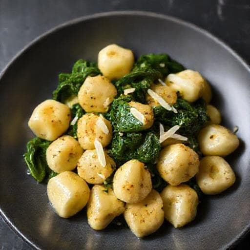 Hurtige Gnocchi med Spinat og Hvidløg