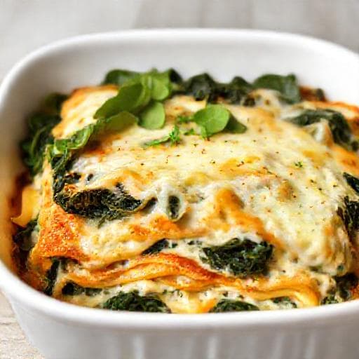 Hurtig Spinatlasagne med Hytteost
