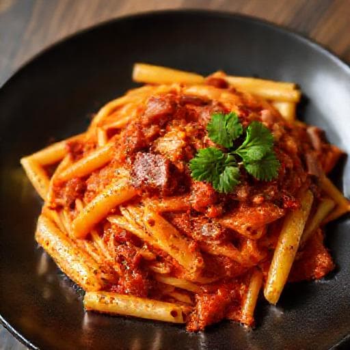 Penne all'Arrabbiata med Pancetta